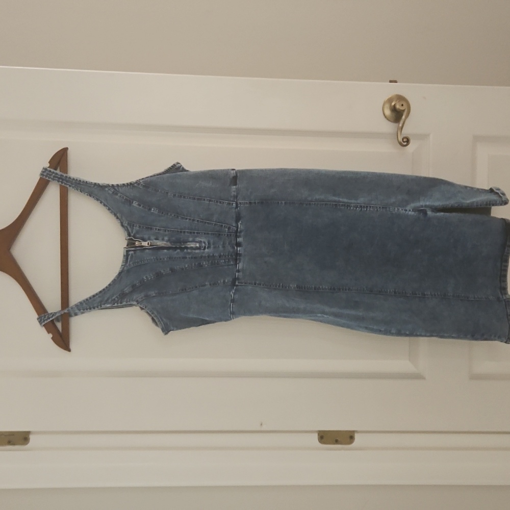SHEIN Blue Denim Zipper Dress